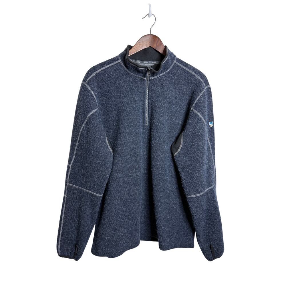KUHL Thor ThermoKore 1/4 Zip Wool Blend Fleece Sweater size L Gorpcore Outdoor